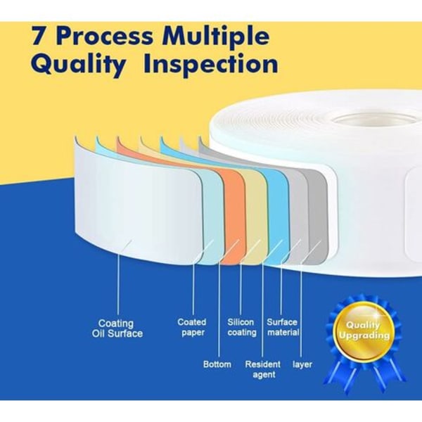 NIIMBOT D11/D110/D101 självhäftande etikettband för termisk skrivare, vattentätt, rivbeständigt och enkelt att byta, vitt, 15 x 50 mm