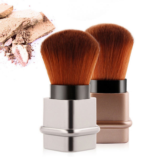 1 Pack Manikyr Rengöringsborste Retractable Square Blush Brush Bärbar Make-up Borste med Lock Manikyr Verktyg Borste