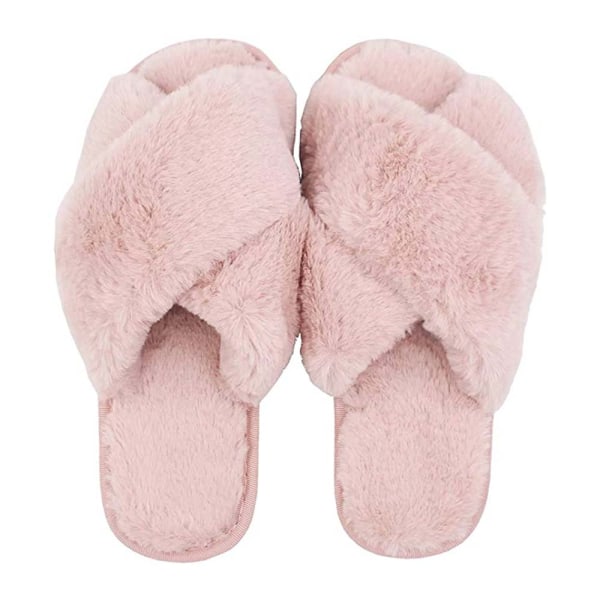 Topplopper for kvinner, åpne tå fuzzy fluffy hjemmesko Cozy Me