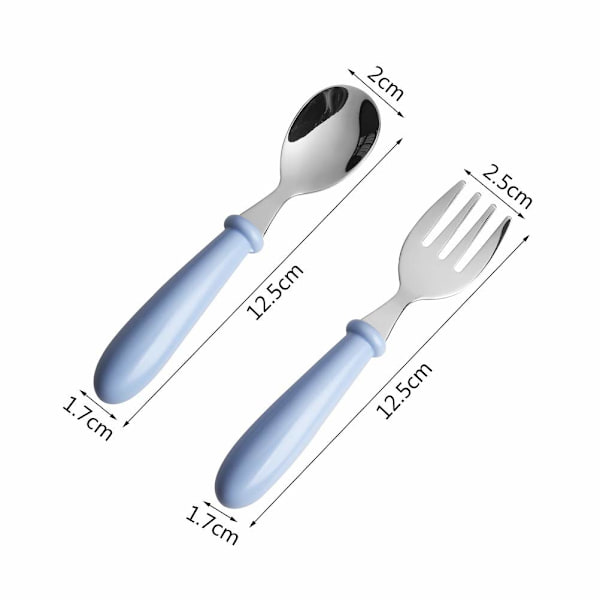 pengxiaomei 2 Sæt Spisebestik til Småbørn, Rustfrit Stål Babygaffel