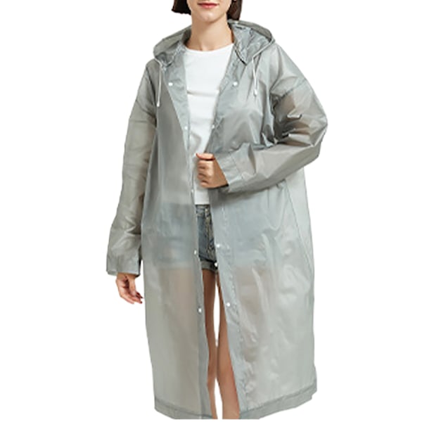 Regnponcho, Unisex återanvändbar transparent regnrock EVA bärbar vattentät regnkappa andningsbar regnjacka för resor, vandring, cykling och camping