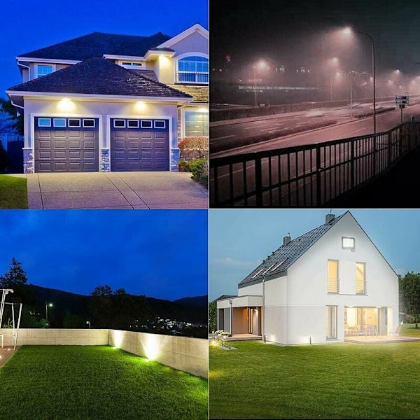 Superstark LED-strålkastare för utomhusbruk, rörelsesensor säkerhetsbelysning med förbättrad detektering, energieffektiv strålkastare för uteplatser och väggar