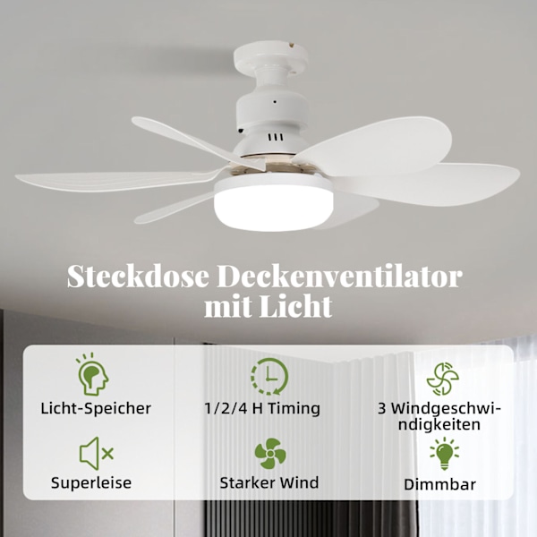 LED loftsventilator loftslampe belysning med fjernbetjening