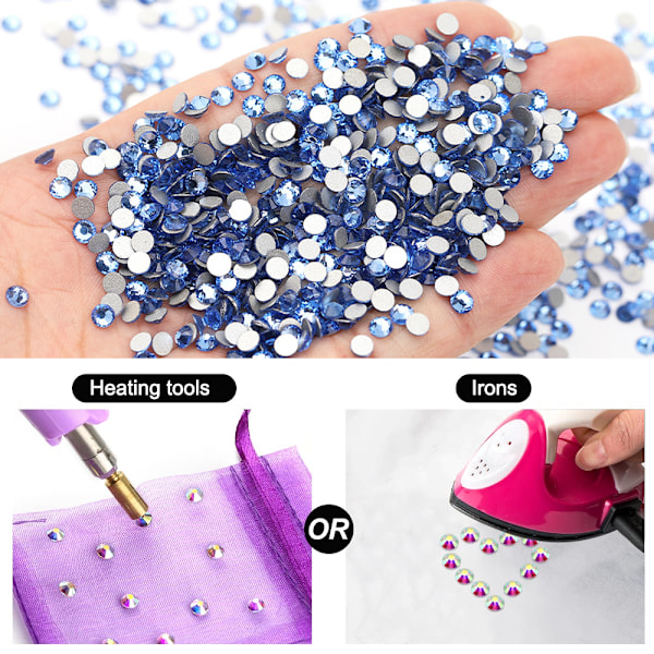 Krystal Rhinestones, Flade Glassten til Neglekunst, DIY Håndværk