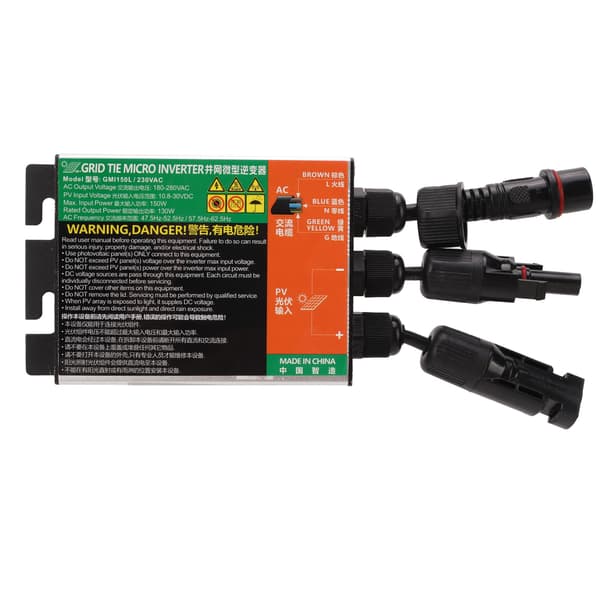 Solar Grid Tie Inverter 150W 230V 10.8V til 30V DC Input til AC 180V til 280V Output Grid Tie Micro Inverter til Udendørs