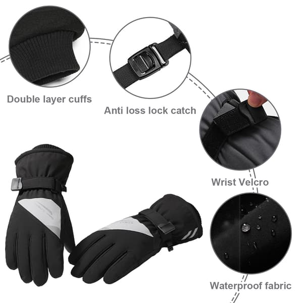 Vinter Skihandsker Snehandsker - TooCust Vandtætte Handsker, Herre Dame Snehandsker black