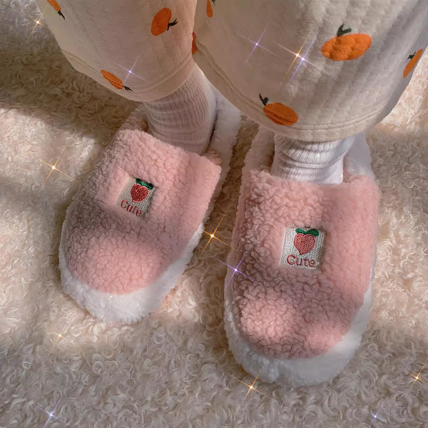 Tofflor för kvinnor Fuzzy Cute Animal Memory Foam Indoor House Sl