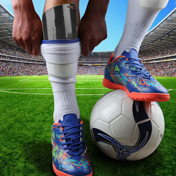 1 Par Sport Benskydd Förtjockade V/H Fotboll Tränings Benskydd för Vuxna (svart)
