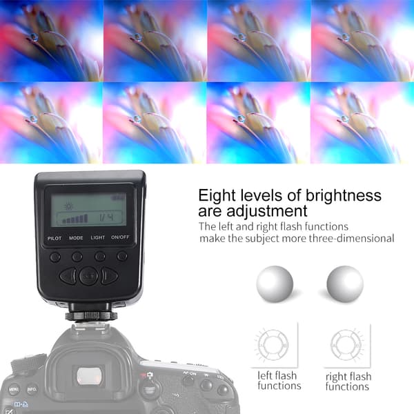 Makro LED Ring Flash Lys til DSLR Kameraer +8 stk Adapterringe