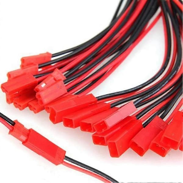 50 par 10 cm Jst stik kabel han+hun til Rc batteri, jst par stik med ledning