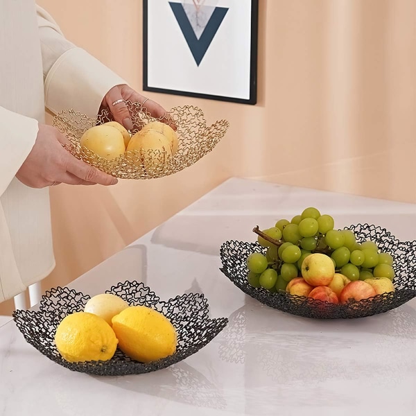 Guld grönsaksfruktskål för köksbänk, bord