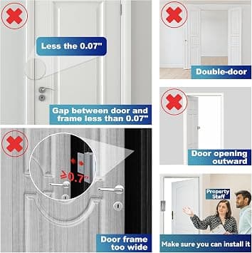 2-PACK Hemmasäkerhetsdörrförstärkningslås Barnsäkert, Lägg till Hög