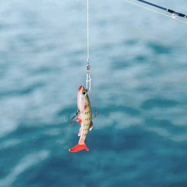 5 st/parti Konstgjorda 8,5 cm Hårda Fiske Beten för Bass T-svans Huvudbeten Med Ho (Svart Rygg)