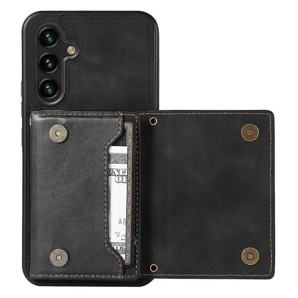 Plånboksfodral med RFID-skydd i läderbelagd TPU för Samsung Galaxy A14 5G/ 4G Black