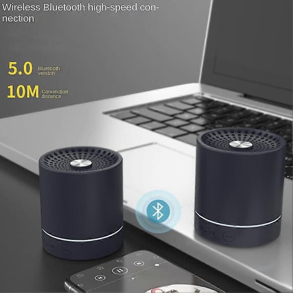 Mini Bærbar Led Indsæt Tf Kort Subwoofer Højttaler Bluetooth Højttaler Trådløs Mini Højttaler (sort)