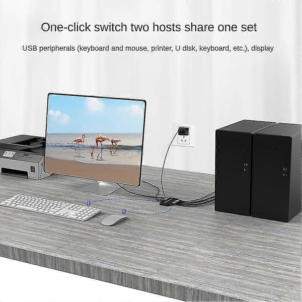 Til 3/4 Kvm Switch Usb-c Til Displayport Med 3port Usb2.0 8k@60hz 4k@144hz Dp 1.4 Til Skærm Mus