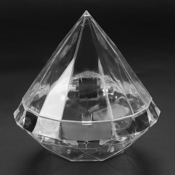 Godteriboks Diamantformet Klar Krukke Transparent Plast Godterilagringsboks for Hjemmet
