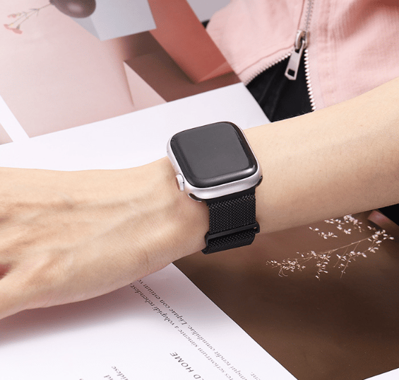 Sort 1-delt sæt, udskiftningsrem kompatibel med Apple Watch