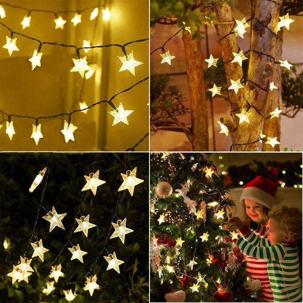 Solcellsjulbelysning utomhus stjärnljussträng, 39ft 100 LED T