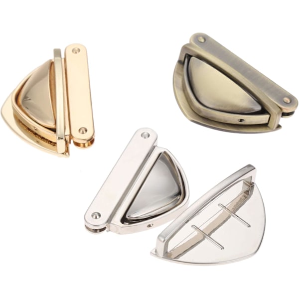 4-pack metallväsklås för läderväskor, DIY-hantverk, plånböcker, H