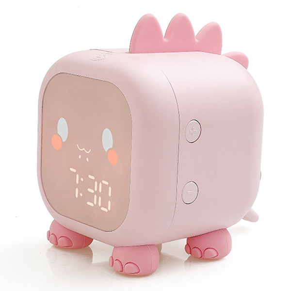 Barnealarmklokke med dinosaur-design, digital alarmklokke med lys