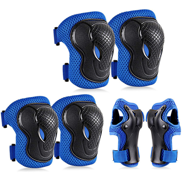 Knäskydd för barn, för barn, skydd, knäskydd set, 6 i 1 armbågsskydd, handledsskydd, skyddsutrustning set