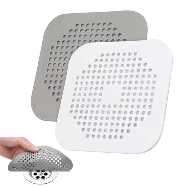 Avloppshårssamlare 2-pack, Dusch/badkarsavloppsskydd, Silikonhårssamlare för dusch, Kvadratisk avloppsstopp för badkar, kök, badrum