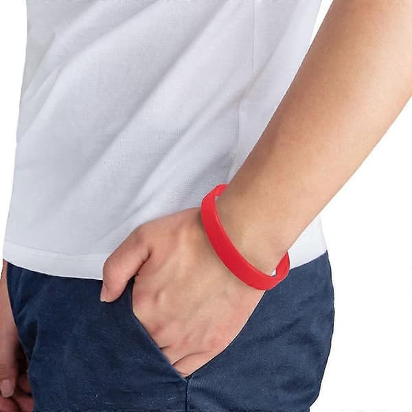 2 stk Mote Silikon Elastisk Armbånd Håndleddsbånd Mansjett Armbånd - Himmelblå & Rød