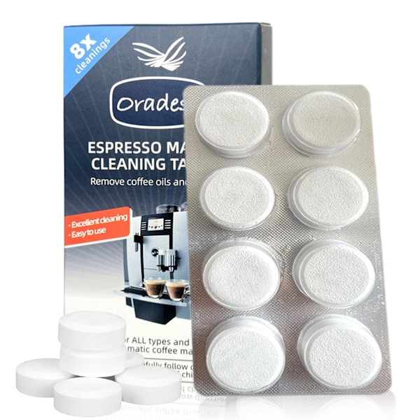 1 æske kaffemaskine rengørings tabletter - 8 pak