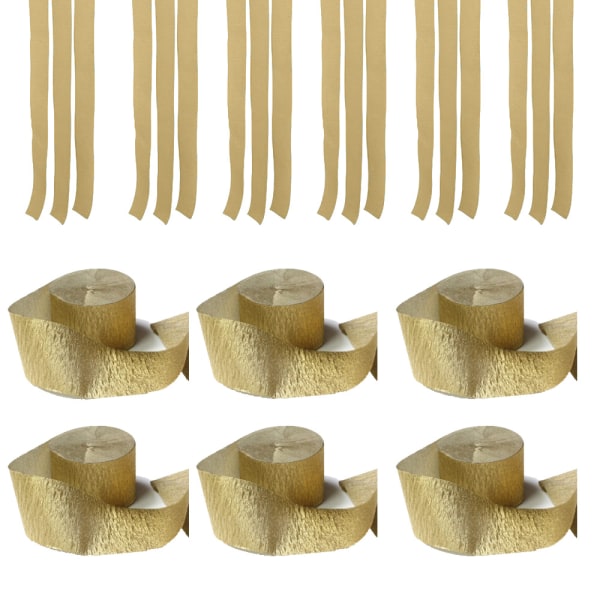 6 stk. Papirserpentine (4,5 cm x 25 m/rull) Krepppapirserpentine, T