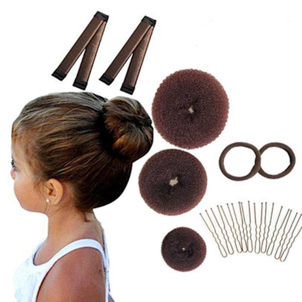 17 st Donut Hårbulle Maker Set, 3 st Hårbulle Maker,