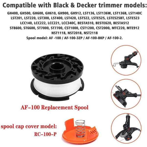 Linakelat Black & Decker -leikkurin kelalle, nylonilangat 9m