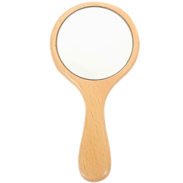 Handspegel Trä Sminkspegel Bärbar Handspegel Hem Resa Handspegel