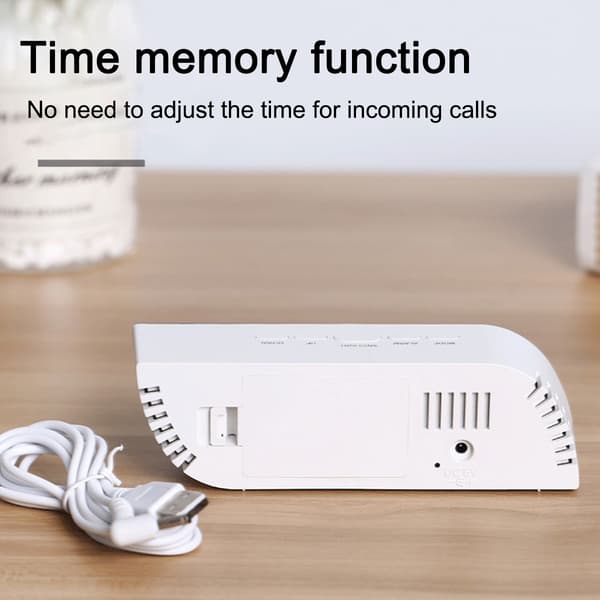 Digital Vekkerklokke Speiloverflate - Dimmer Nattmodus, Stor LED-siffervisning, Enkel Snooze White