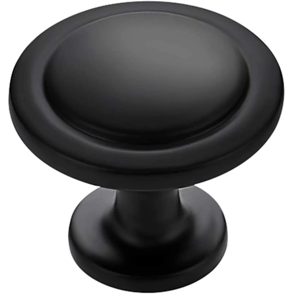 Sæt med 10 stk., 2,8 cm sorte skabsknopper, mat sorte knopper til
