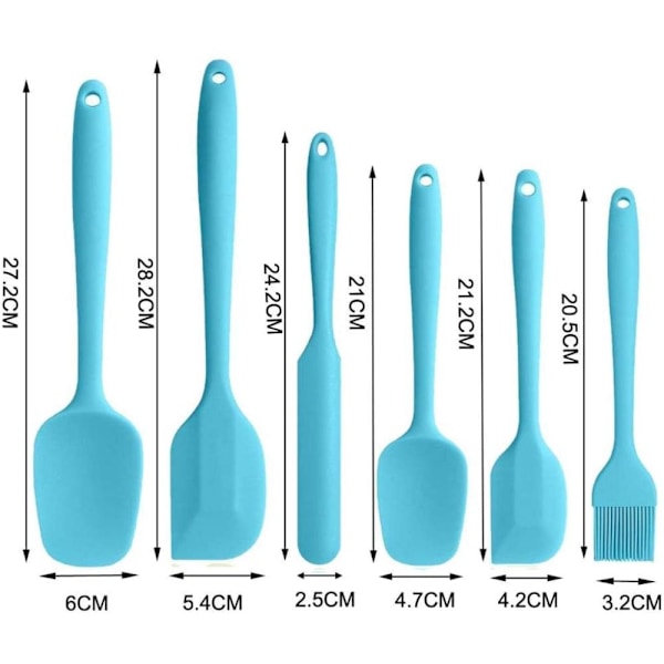 Mångsidig kökskompis, värmebeständigt silikonspatelset, non-stick silikonverktyg av livsmedelskvalitet, hållbar design i ett stycke, flexibel BPA-fri