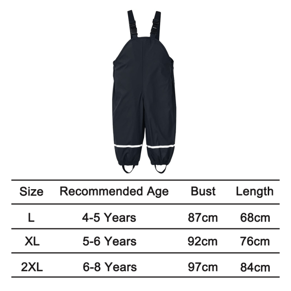 Vanntett Regnbukser for Barn, Smussavvisende, Med Seler