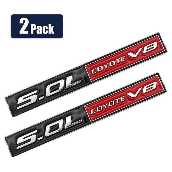2 stk. 5.0l Coyote V8 Emblem Bil Sidedør Badge Mærkat Metal Passer Til Gt