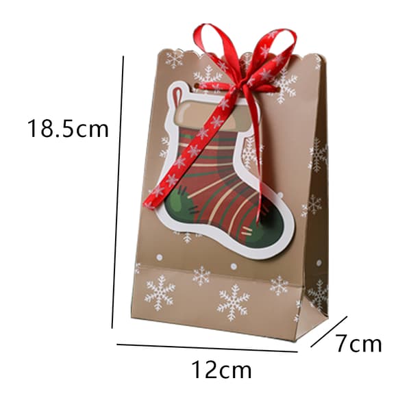 12 stk. julepapirpose, julegavepose sød mode papirpose (White+Red+Green+Gold) *3