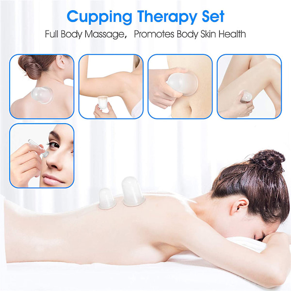 4 st vakuumkoppar + massagerulle silikonkoppning set, ansikte och