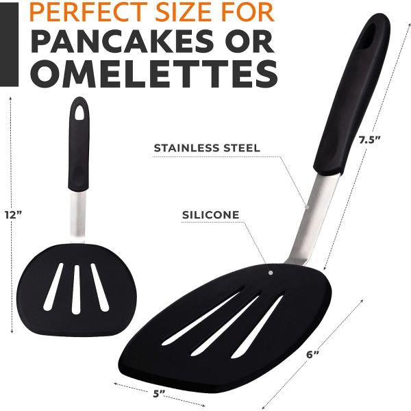 Silikonvändare för pannkakor, flexibel stekspade för non-stick-köksredskap