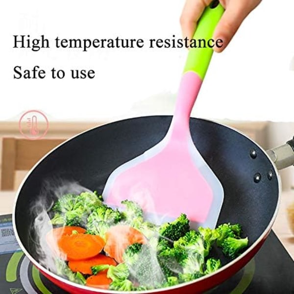Värmebeständig Bred Platt Stekspade, Viktigt Köksredskap Nonstick Stekspade, Silikon Pannkaksspade Flexibel Stekspade, Non-Stick Lätt Att Rengöra