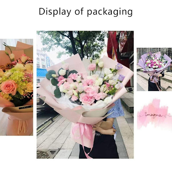 20 st Vattentät Blomsterinslagning Papper 58 * 58cm, Guld Kant