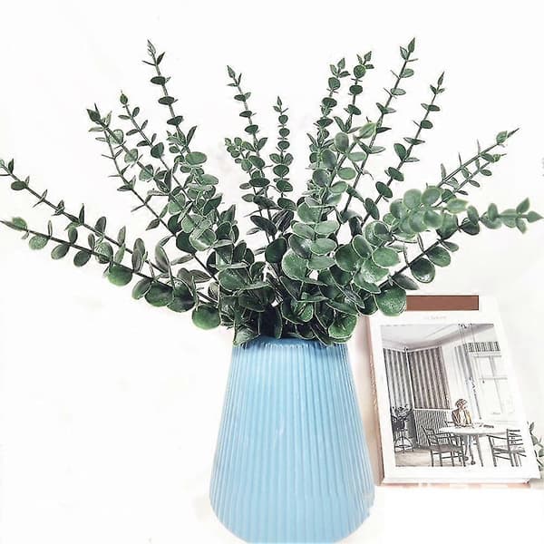 36 stk. Eukalyptus Stængler Dekor Kunstige Eukalyptusblade Falske Grene Til Bryllup Blomsterarrangement