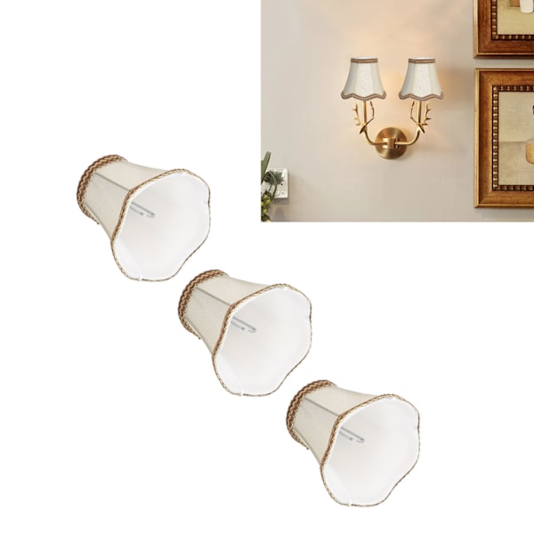 3 st E14 klämma på lampskärm inomhus modern tyg ljuskrona lampskärm för hem hall hotell guld