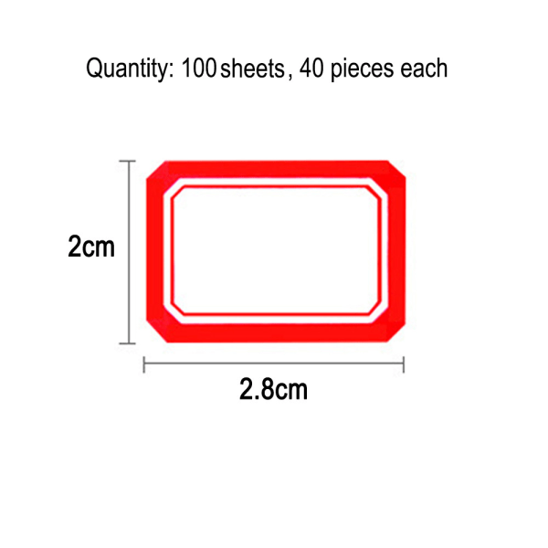 140 ark, - Etiketter för mappar, vattentäta etiketter med namn - Röd/Blå