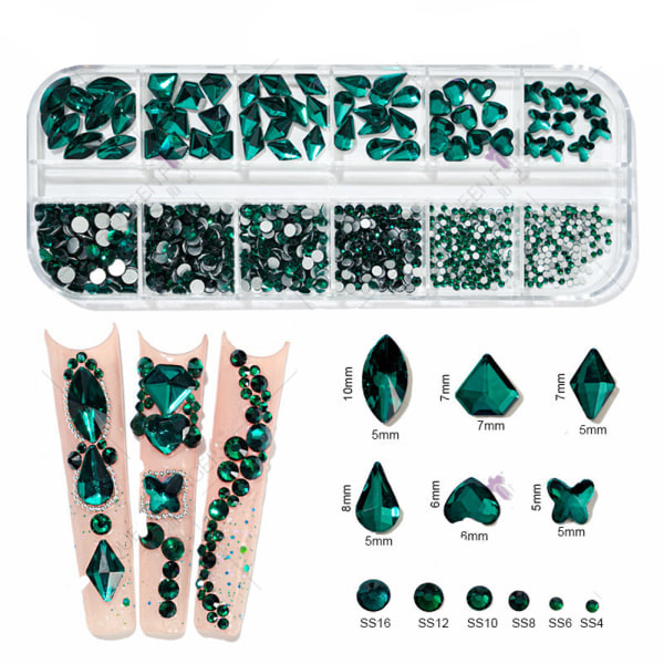 Multi Shapes Glas Flatback Crystal Rhinestones för Nail Art Craft style 9