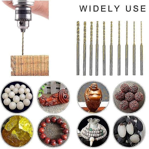 -twist Bor Sett - 10 stk 0.6mm-2.2mm Tiny Bor 2.35 Hss Mini Graveringsbor Hullbor