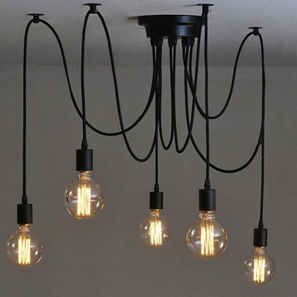 Vintage Taklampa, Justerbar Hänglängd Industriell Matrums Pendellampa, Kompatibel med Dimbar Lampa, Antik Klassisk Design för Kök,