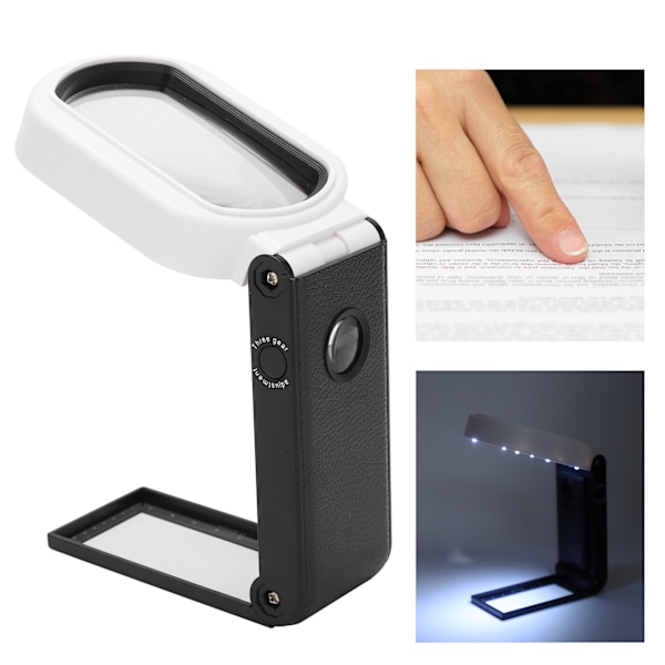 TH‑7018FX Håndholdt Forstørrelsesglas med LED-lys Foldbar 10X / 25X Forstørrelsesværktøj